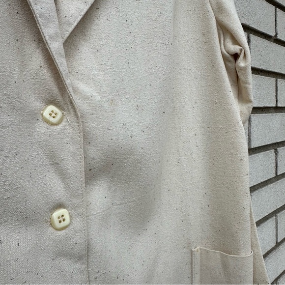 Vintage RHIP Raw Silk Cream Blazer Jacket Minimalist Natural Fiber Coastal Chic - Picture 5 of 10